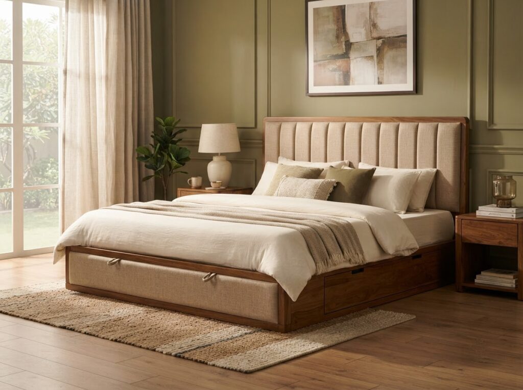 King Size Storage Bed Photography - OrgoWood Furniture